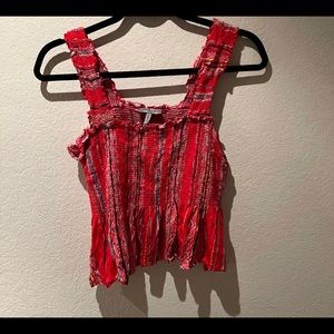 super cute summer red smocked tank top for women!